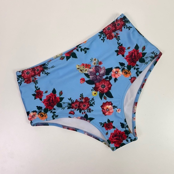 Other - NWOT Floral High Waisted Bikini Bottoms Medium